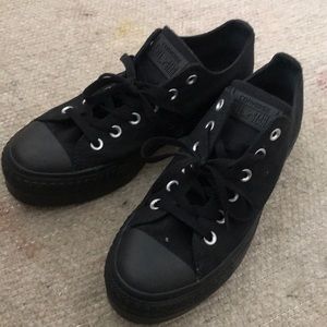 Converse all star all black platform size 9 women